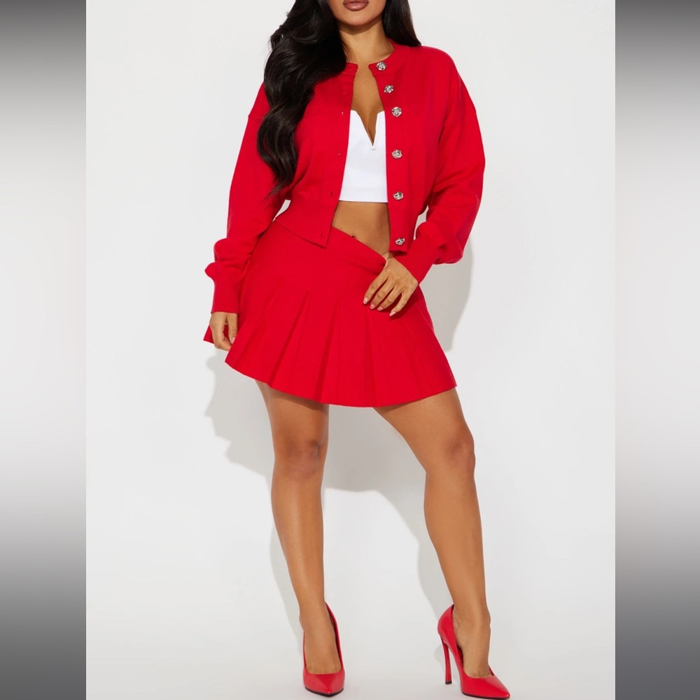 Fashion Nova Kept Secret Red Skirt Set SOLD OUT